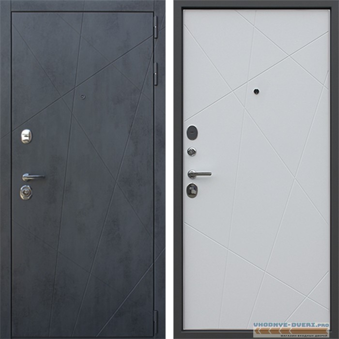 Входная металлическая Дверь АСД Дуэт Б / Белый матовый