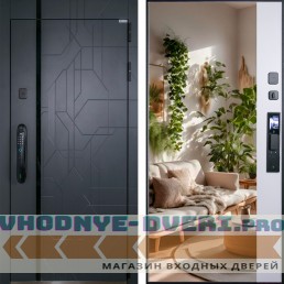 Стальная дверь "Forest" с зеркалом (биометрический замок Smart lock DZ 888)