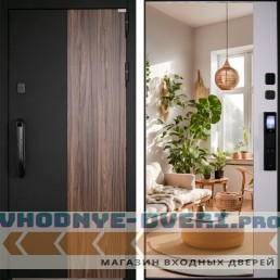 Стальная дверь "Инь-Янь" с зеркалом (биометрический замок Smart lock DZ 888)