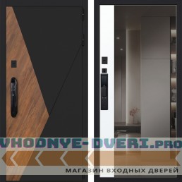 Стальная дверь "Plata" с зеркалом (биометрический замок DZ 888)