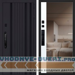 Стальная дверь "Solana" с зеркалом (биометрический замок Smart lock DZ 888)