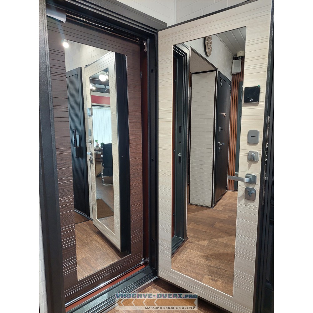 Спартак с зеркалом в цвете акация светлая (Двери АСД)