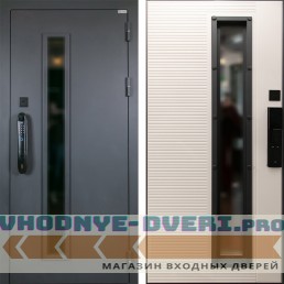 Стальная дверь "Trento" с окном (терморазрыв 3к) (биометрический замок Smart lock DZ 888)