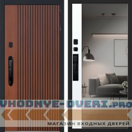 Стальная дверь "Velvet" с зеркалом (биометрический замок Smart lock DZ 888)