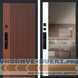 Стальная дверь "Velvet" с зеркалом (биометрический замок Smart lock Y12)
