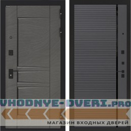 Входная дверь BN-04 ФЛ-757 черная вставка Графит софт