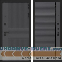 Входная дверь BN-05 ФЛ-757 черная вставка Графит софт