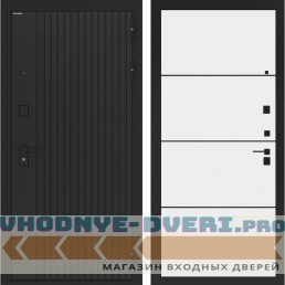 (каталог) Входная дверь BN-06 М-19 черная вставка Белый софт распродажа