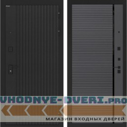 Входная дверь BN-06 ФЛ-757 черная вставка Графит софт