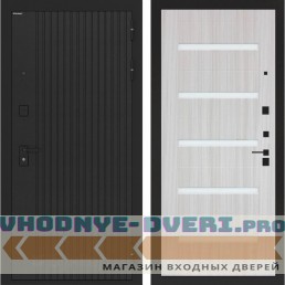 Входная дверь BN-06 Нео белое стекло Сандал белый