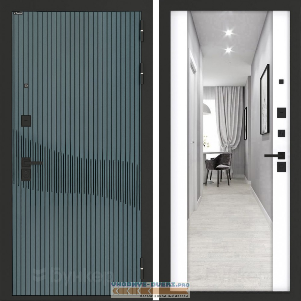 Входная дверь BN-13 с зеркалом ФЛЗ-1 Белый софт