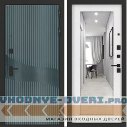 Входная дверь BN-13 с зеркалом ФЛЗ-603 Белое дерево