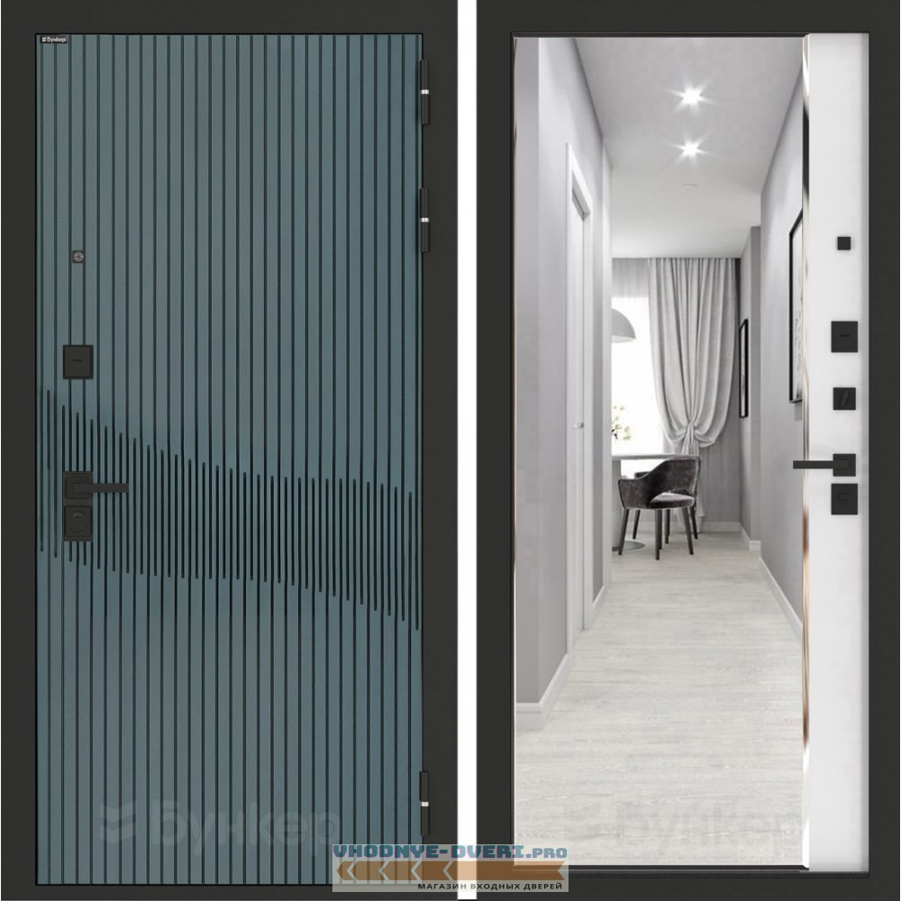 Входная дверь BN-13 с зеркалом ФЛЗ-618 Белый софт