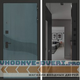 Входная дверь BN-13 с зеркалом (тонировка) ФЛЗ-618 Черный кварц