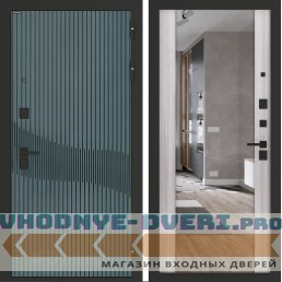 Входная дверь BN-13 с зеркалом ФЛЗ-1 Сандал белый