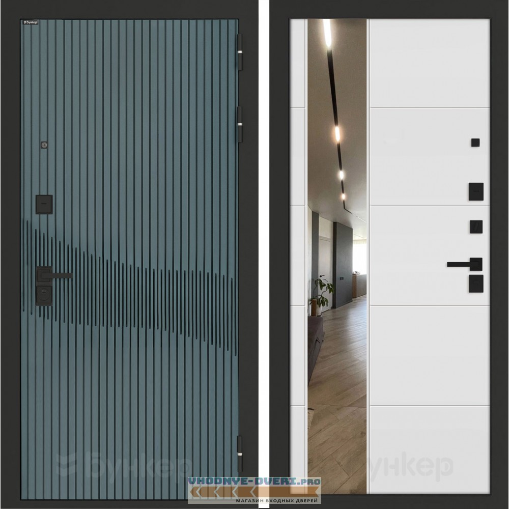 Входная дверь BN-13 с зеркалом ФЛЗ-649 Белый софт