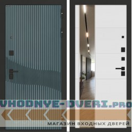 Входная дверь BN-13 с зеркалом ФЛЗ-649 Белый софт