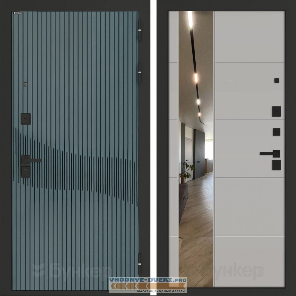 Входная дверь BN-13 с зеркалом ФЛЗ-649 Грей софт