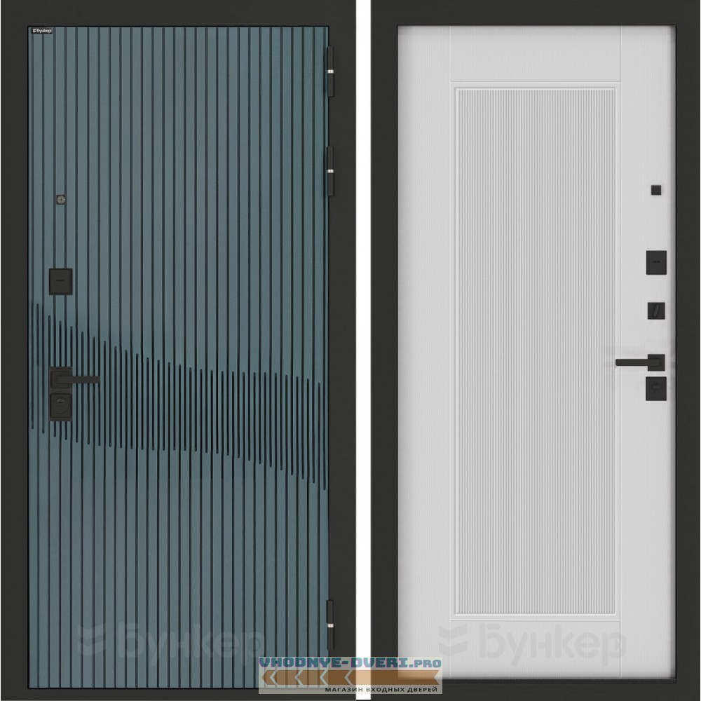 Входная дверь BN-13 с панелью АМСТРОД Белый софт рельеф