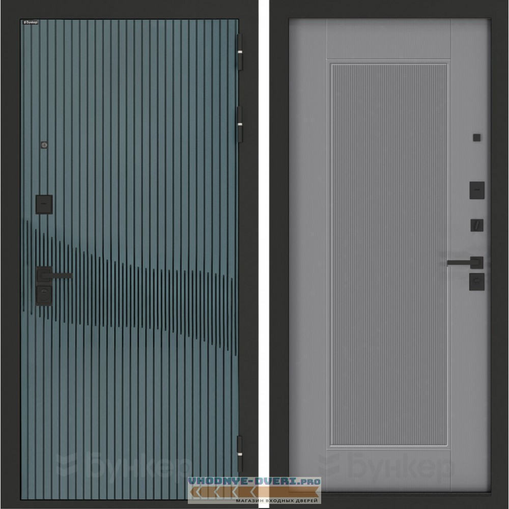 Входная дверь BN-13 с панелью АМСТРОД Серый софт рельеф