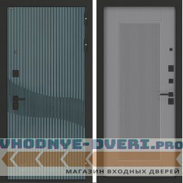 Входная дверь BN-13 с панелью АМСТРОД Серый софт рельеф