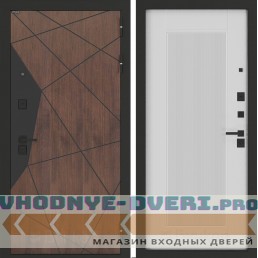 Входная дверь БН-14 с панелью АМСТРОД Белый софт рельеф