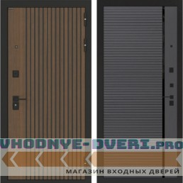 Входная дверь BN-02 ФЛ-757 черная вставка Графит софт