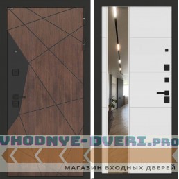 Входная дверь БН-14 с зеркалом ФЛЗ-649 Белый софт