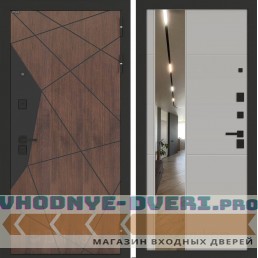 Входная дверь БН-14 с зеркалом ФЛЗ-649 Грей софт