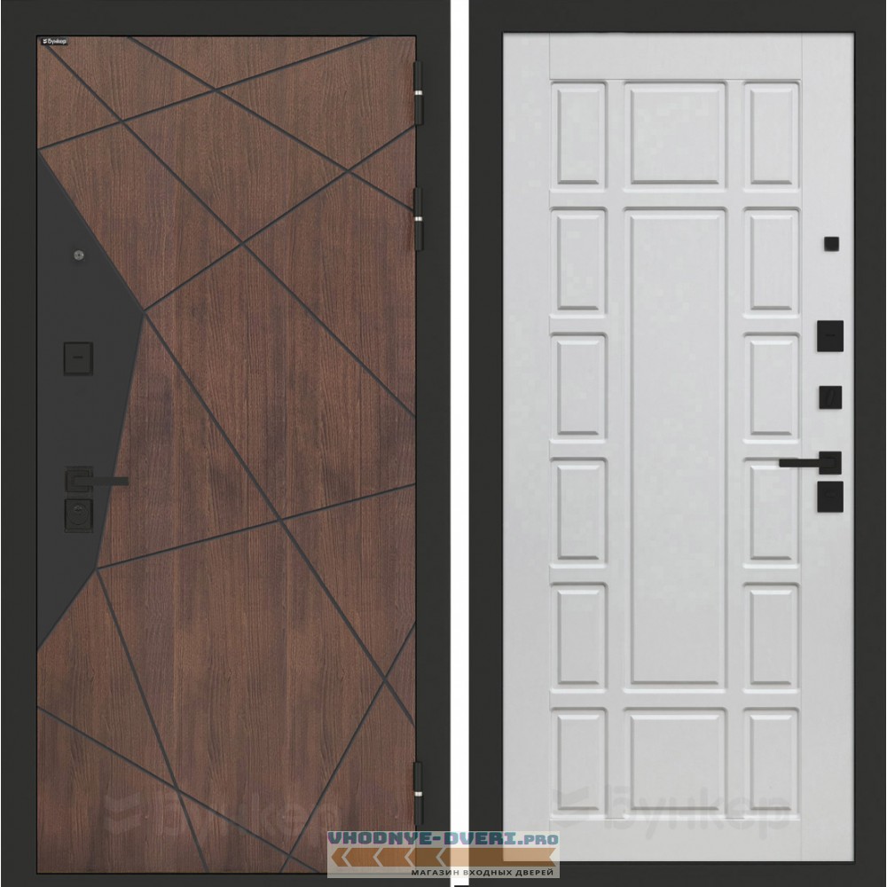 Входная дверь БН-14 с панелью ФЛ-244 Белое дерево