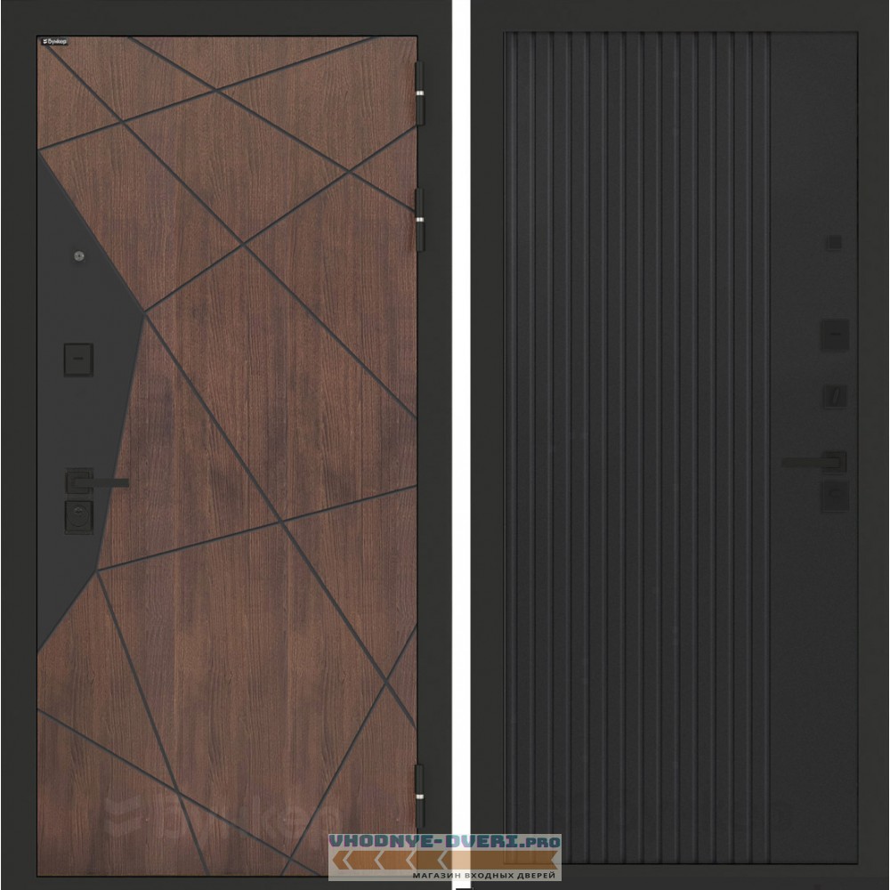 Входная дверь БН-14 с панелью ХОМС Черный кварц