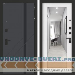 Входная дверь БН-12 с зеркалом ФЛЗ-603 Белое дерево