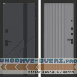 Входная дверь БН-12 с панелью ХОМС Серый софт рельеф