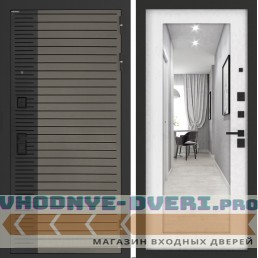 Входная дверь BN-15 с зеркалом ФЛЗ-603 Белое дерево