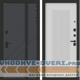 Входная дверь БН-12 с панелью АМСТРОД Белый софт рельеф