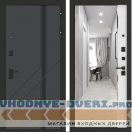 Входная дверь БН-12 с зеркалом ФЛЗ-618 Белый софт