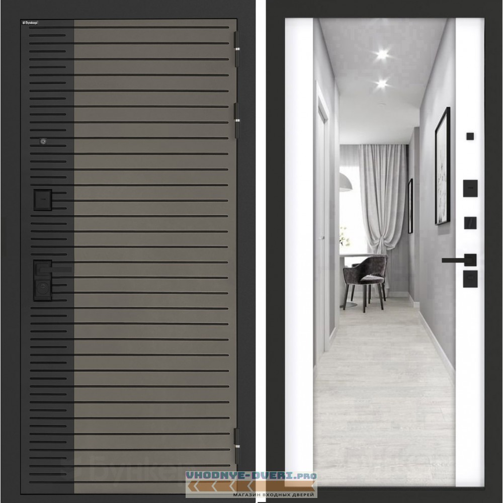 Входная дверь BN-15 с зеркалом ФЛЗ-1 Белый софт