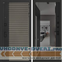 Входная дверь BN-15 с зеркалом (тонировка) ФЛЗ-618 Черный кварц