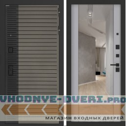 Входная дверь BN-15 с зеркалом ФЛЗ-1 Лайт грей софт