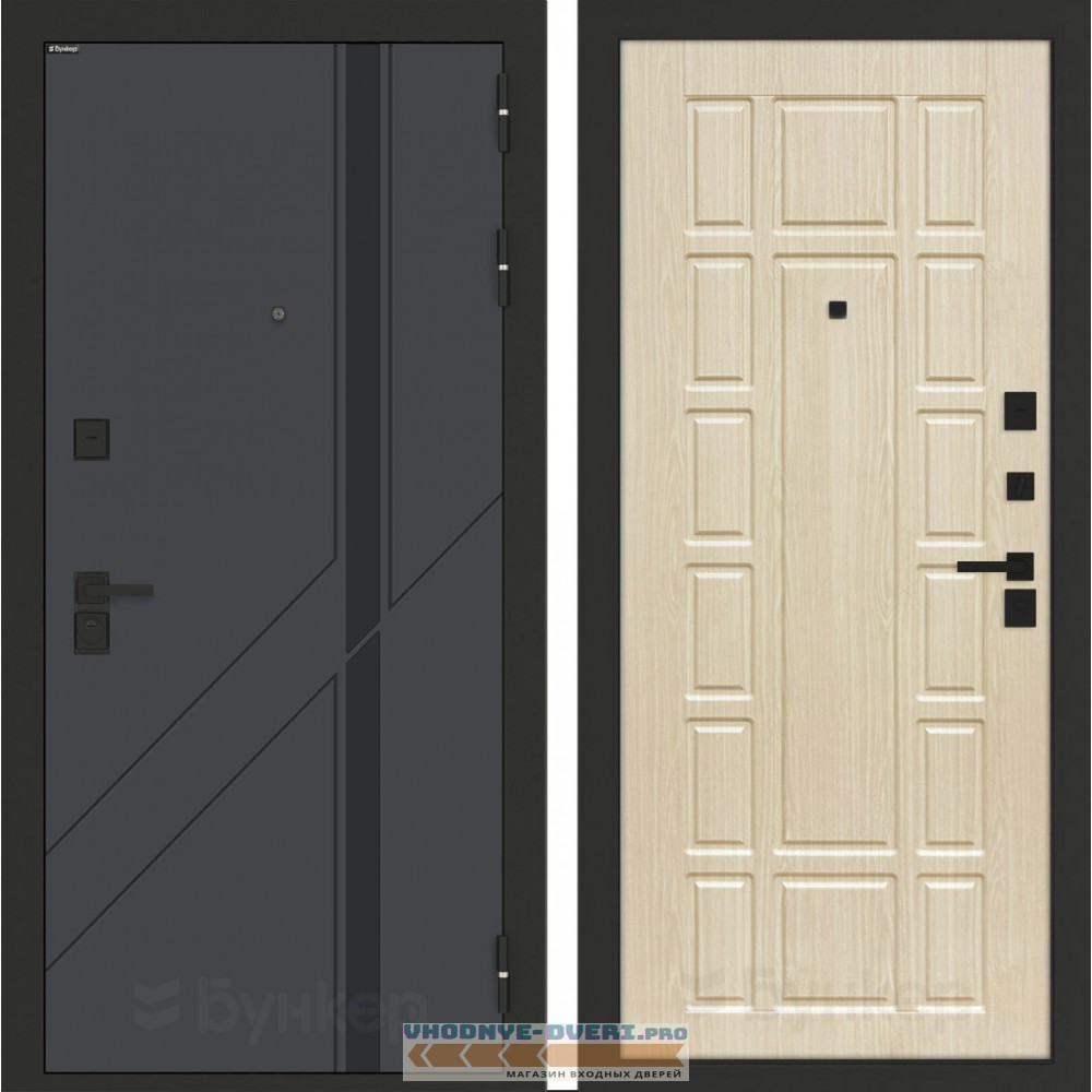 Входная дверь БН-12 с панелью ФЛ-244 Беленый дуб