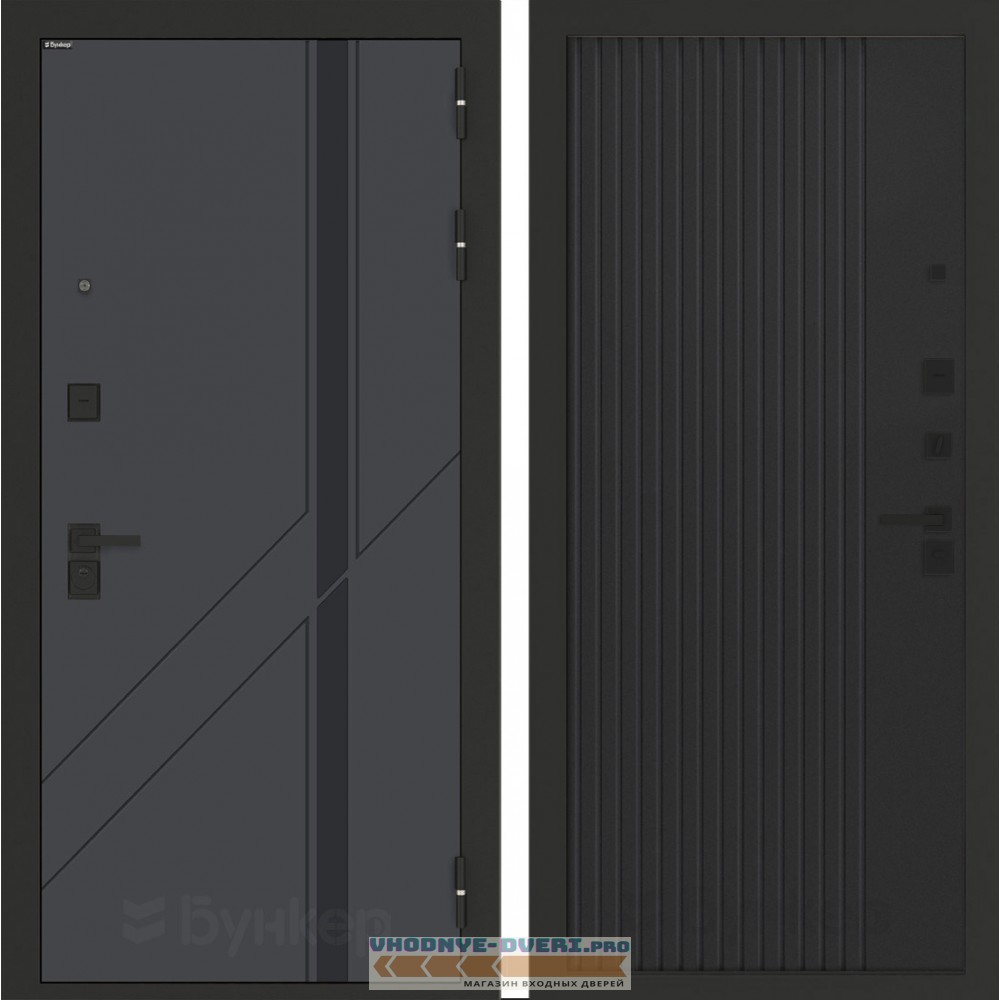 Входная дверь БН-12 с панелью ХОМС Черный кварц