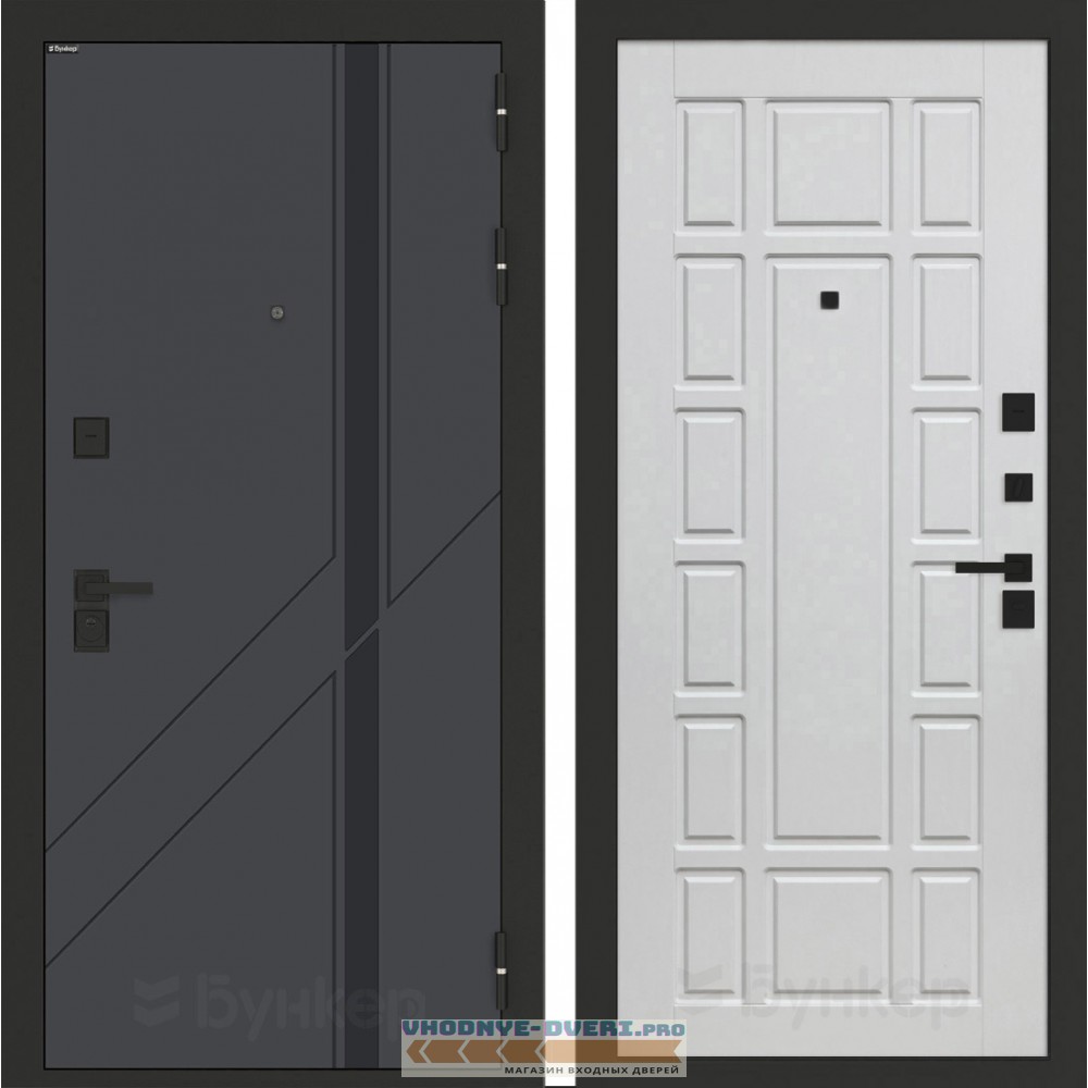 Входная дверь БН-12 с панелью ФЛ-244 Белое дерево