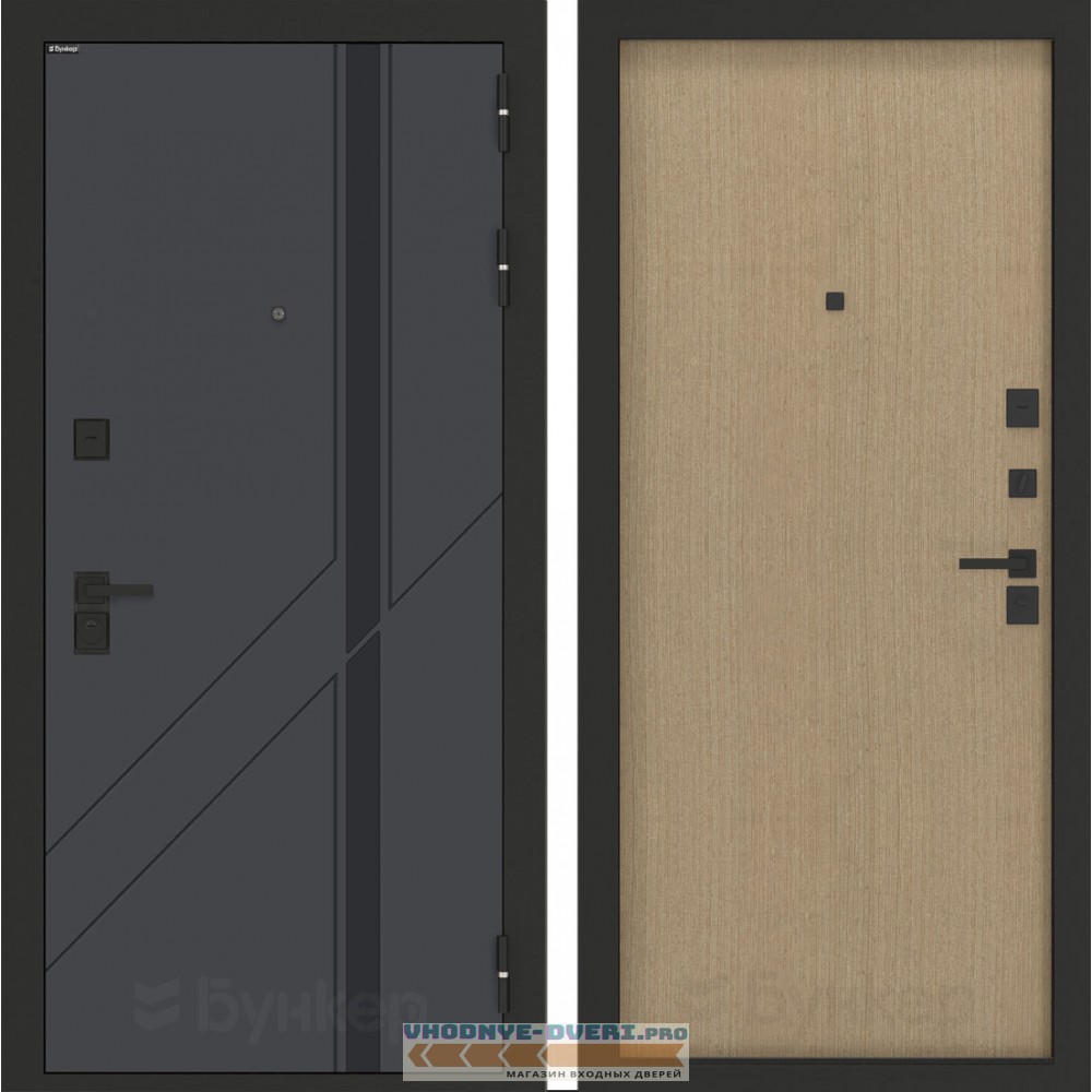 Входная дверь БН-12 с панелью ДВП Венге светлый