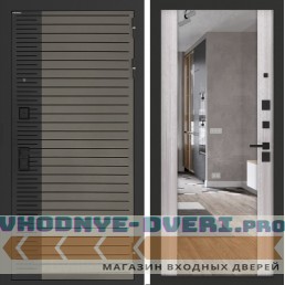 Входная дверь BN-15 с зеркалом ФЛЗ-1 Сандал белый