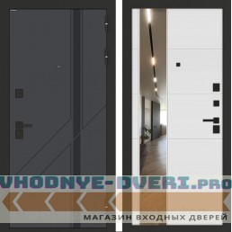 Входная дверь БН-12 с зеркалом ФЛЗ-649 Белый софт