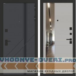 Входная дверь БН-12 с зеркалом ФЛЗ-649 Грей софт