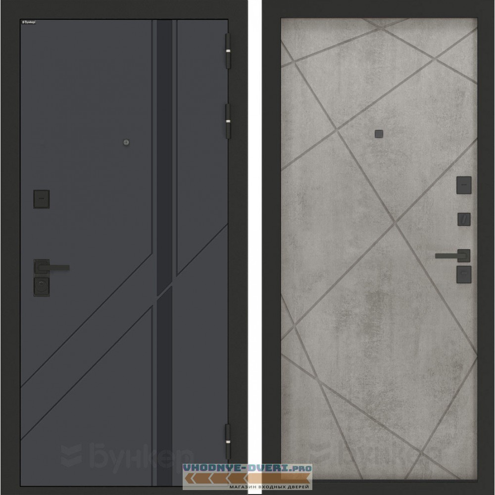 Входная дверь БН-12 с панелью ФЛ-291 Бетон серый (светлый)