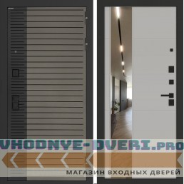 Входная дверь BN-15 с зеркалом ФЛЗ-649 Грей софт