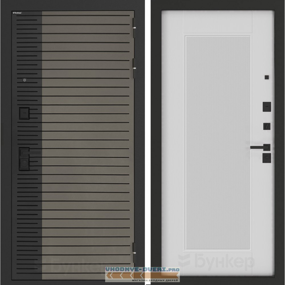 Входная дверь BN-15 с панелью АМСТРОД Белый софт рельеф