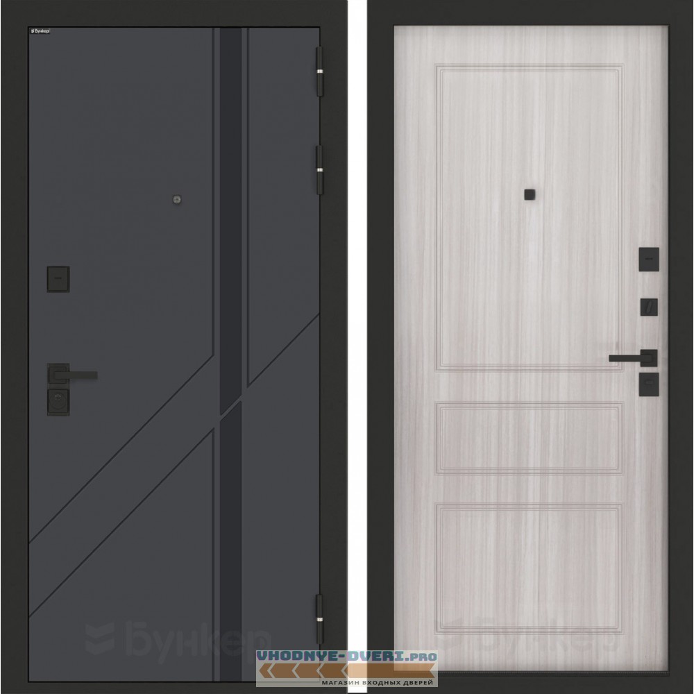 Входная дверь БН-12 с панелью ФЛ-116 Сандал белый